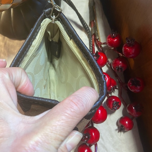 Two tone brown Coach wristlet - Picture 2 of 4